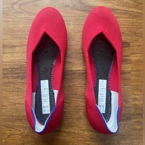 Rothy’s red round toe shoes